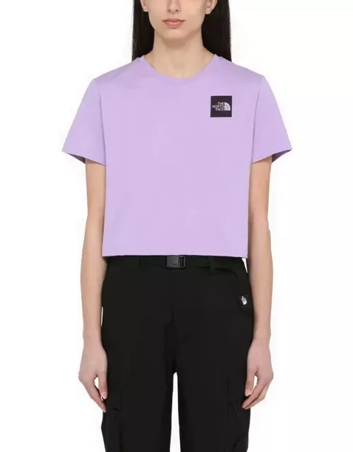 Lilac cotton cropped T-shirt with logo