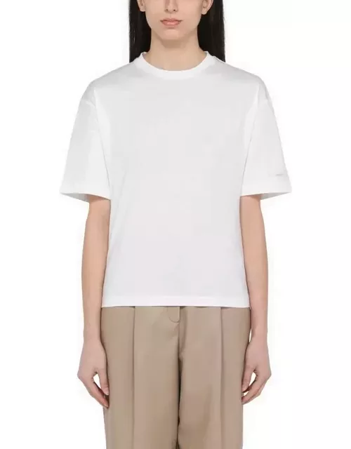 White cotton T-shirt with back detai