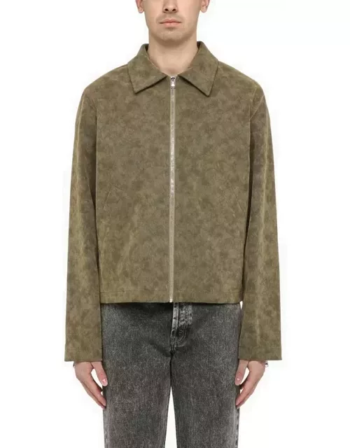 Moss-coloured Bardem jacket in synthetic suede