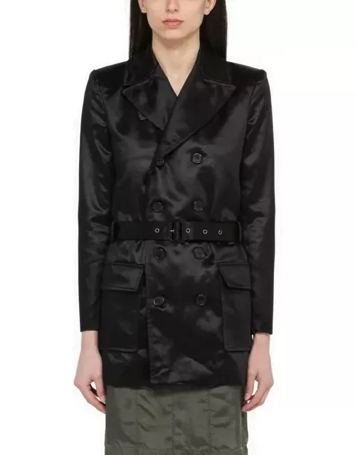 Saharienne black double-breasted jacket