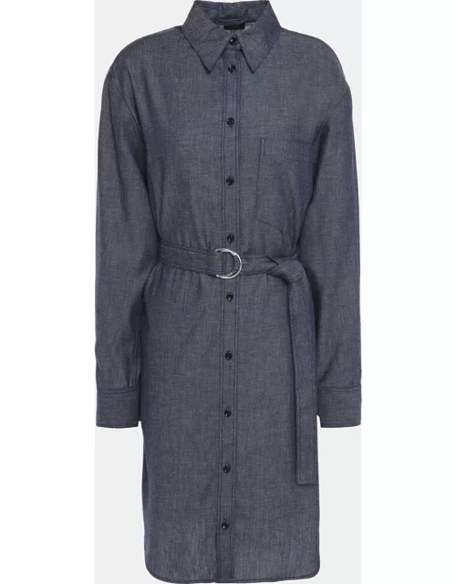 Joseph Blue Chambray Cotton Shirt Dress XL (FR 42)
