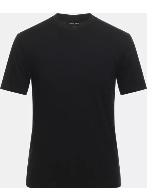 Giorgio Armani Black Zig Zag Knit Crew Neck T-Shirt 4XL (IT 60)