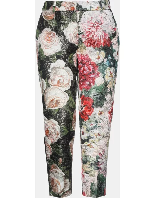 Dolce & Gabbana Multicolor Floral Jacquard Cropped Pants S (IT 38)