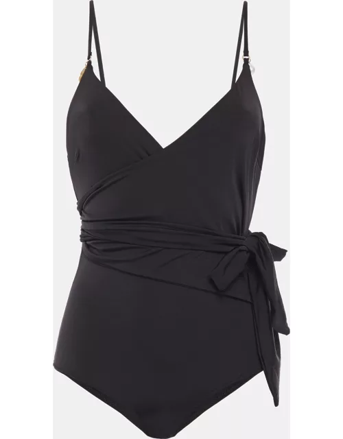 Stella McCartney Black Jersey One-piece Wrap Swimsuit
