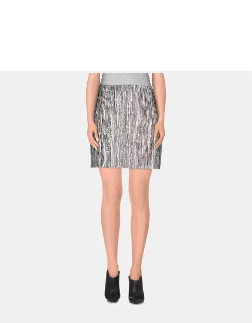 Balenciaga Monochrome Textured Velvet Mini Skirt S (FR 36)