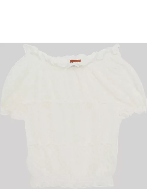 Missoni White Knit Off the Shoulder Top S (IT 40)