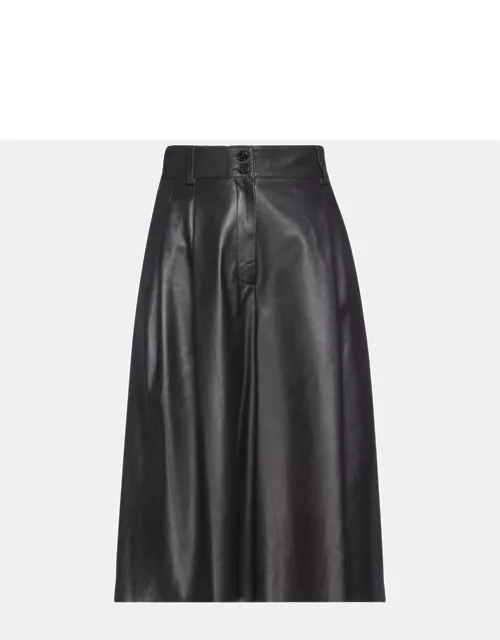 Dolce & Gabbana Brown Leather Cropped Culottes XL (IT 48)