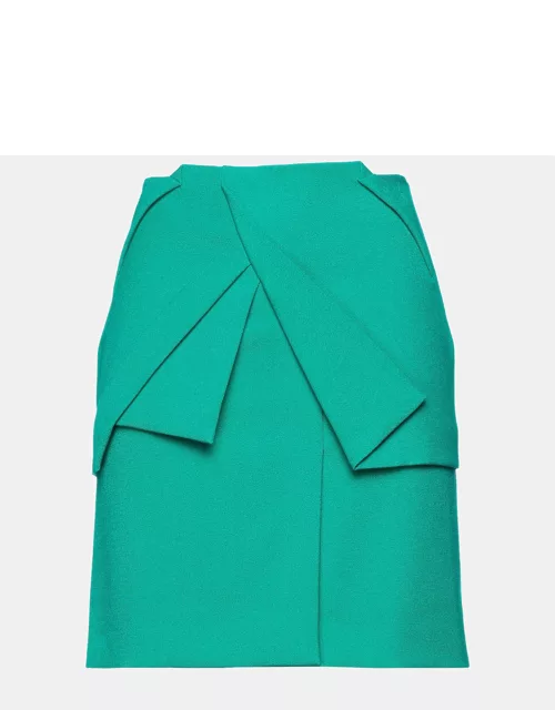 Roland Mouret Green Crepe Belle Mini Skirt