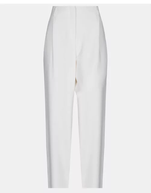 Giorgio Armani Ivory Wool Blend Tapered Pants S (IT 38)