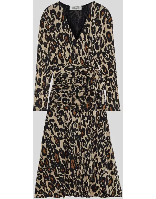 Diane Von Furstenberg Beige Leopard Jersey Rilynn Midi Dress