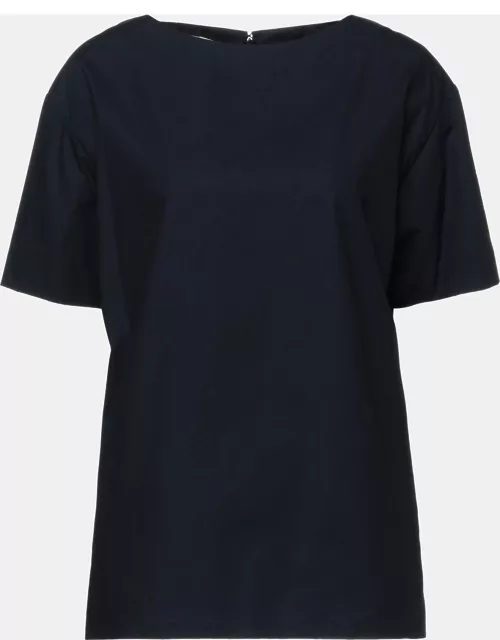 Marni Navy Blue Cotton Short Sleeve Top S (IT 40)
