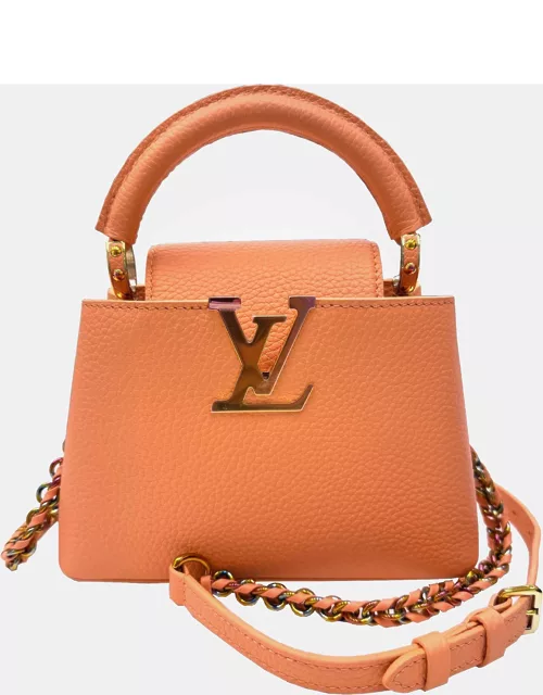 Louis Vuitton Leather mini Capucines Top Handle Bag
