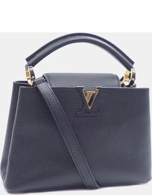 Louis Vuitton Blue Leather Capucines Top Handle Bag