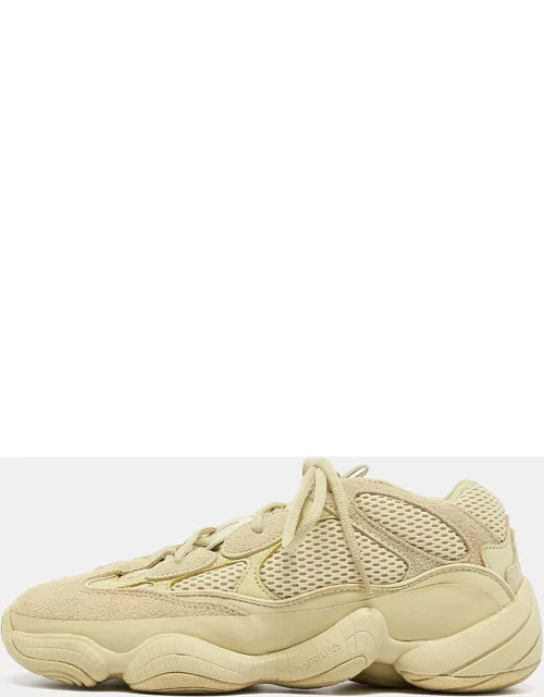 Yeezy x Adidas Yellow Mesh and Suede 500 Super Moon Yellow Sneaker
