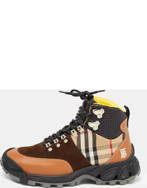 Burberry Multicolor Leather and Suede Tor Hiking Boot