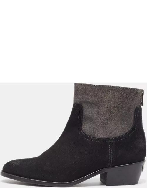 Zadig & Voltaire Black Suede Teddy Ankle Boot