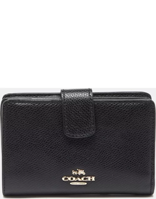 Coach Black Leather Compact Wallet
