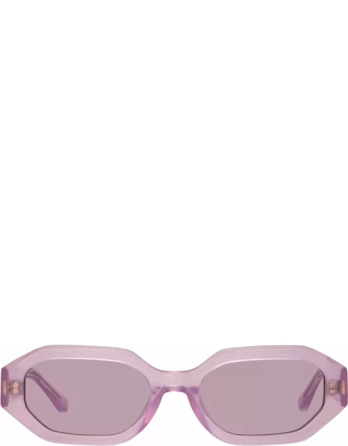The Attico Irene Angular Sunglasses in Pink