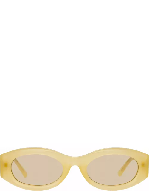 The Attico Berta Oval Sunglasses in Yellow