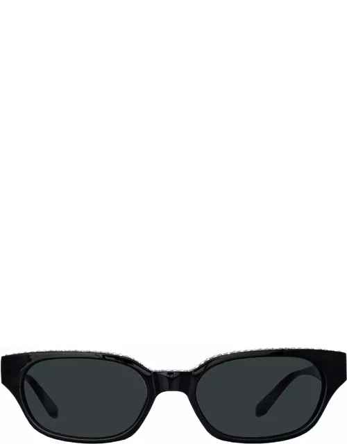Magda Butrym Cat Eye Sunglasses in Black and Crysta