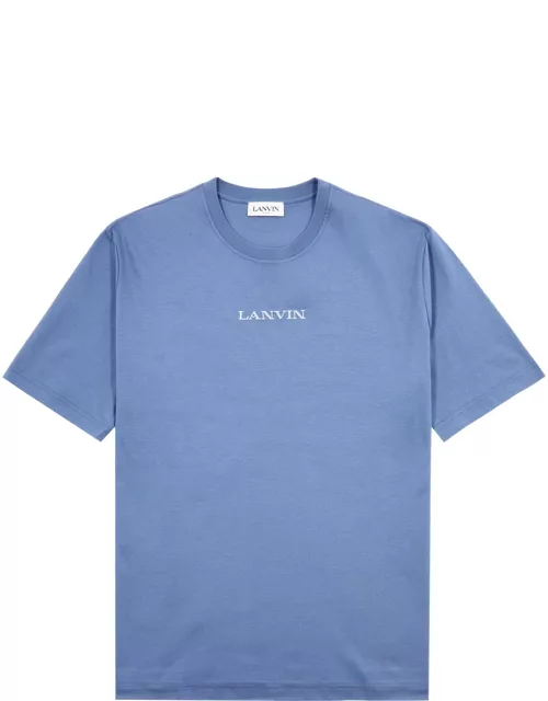 Lanvin Logo-embroidered Cotton T-shirt - Blue