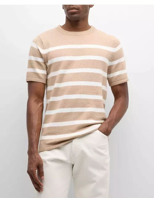 Men's Boucle Knit Stripe Crewneck T-Shirt