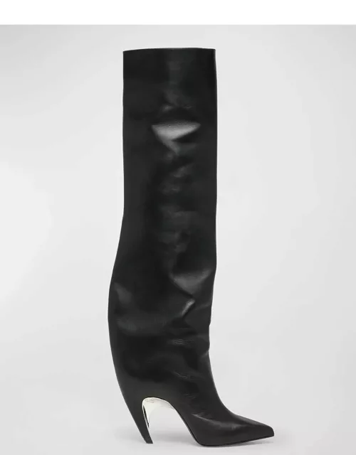 Armadillo Leather Over-The-Knee Boot