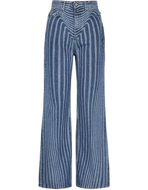 Jean Paul Gaultier Body Morphing Printed Wide-leg Jeans - Blue - 27 (W27 / UK8-10 / S)