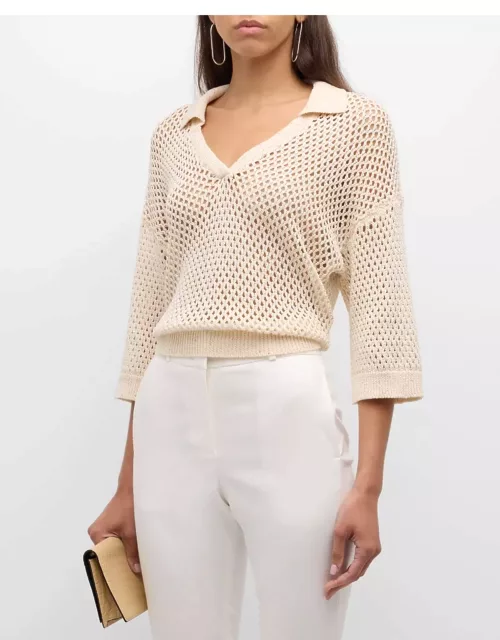 Open-Knit Sequin-Embellished Sweater