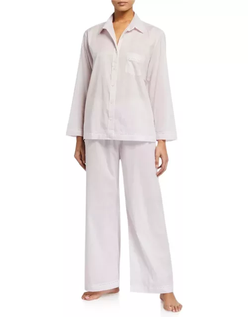 Lace-Trim Cotton Lawn Pajama Set