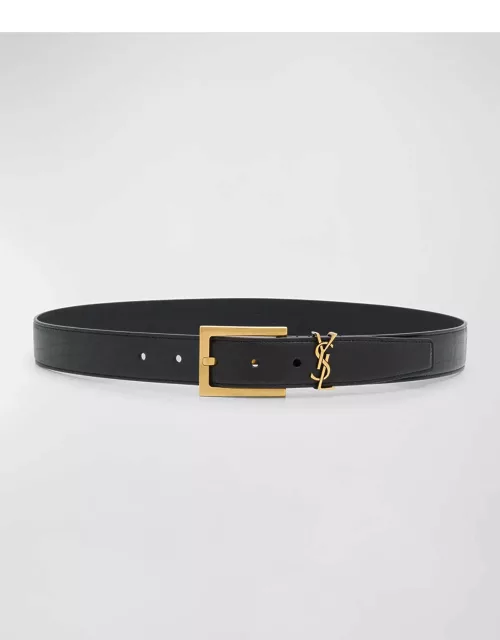 YSL Grainy Leather Belt