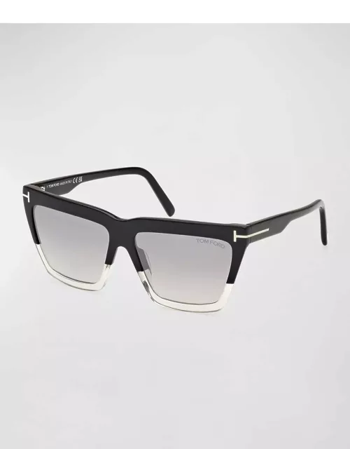 Eden Two-Tone Acetate Butterfly Sunglasse