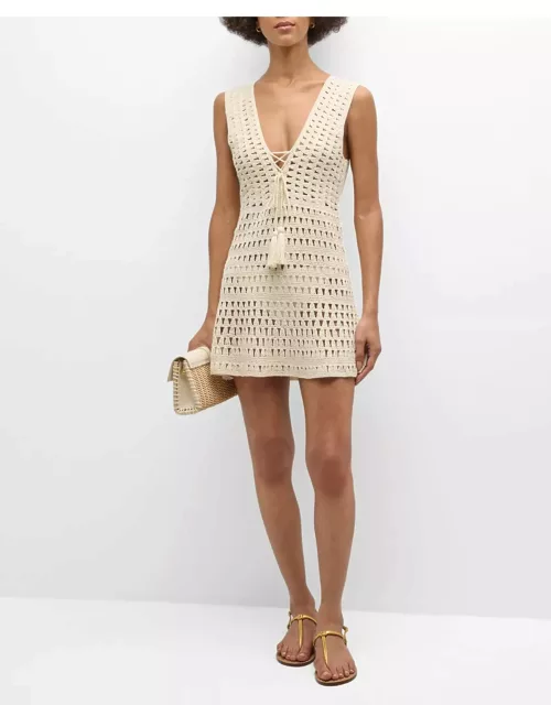 Dakota Crochet Mini Dress Coverup