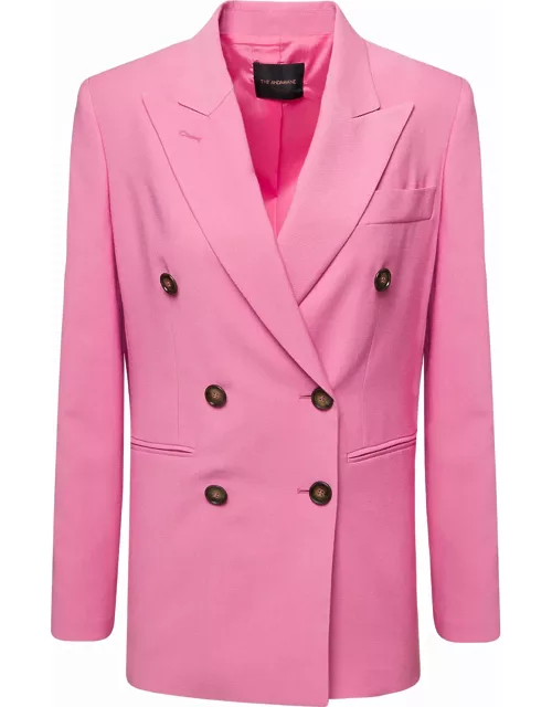 The Andamane lavinia Pink Double-breasted Jacket In Viscose Woman