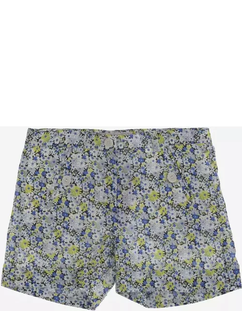 Bonpoint Cotton Short Pants With Floral Pattern
