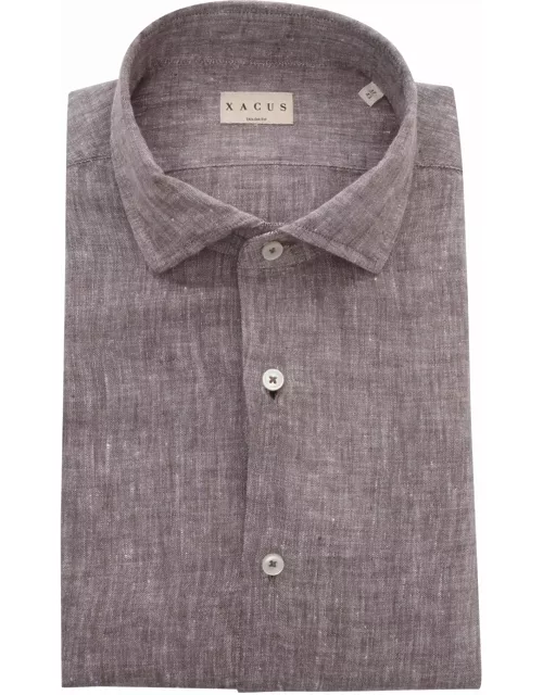 Xacus Brown Linen Shirt