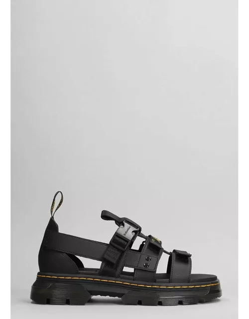 Dr. Martens Pearson Sandals In Black Leather