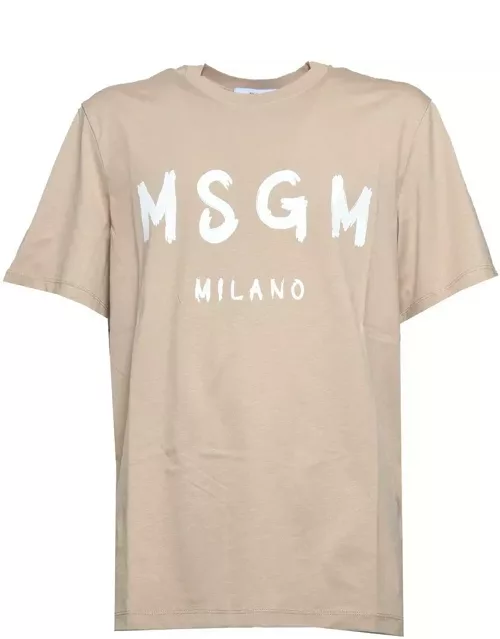 MSGM Logo-printed Crewneck T-shirt