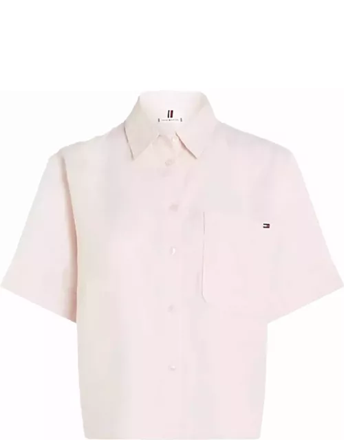 Tommy Hilfiger Relaxed Fit Linen Shirt With Short Sleeve