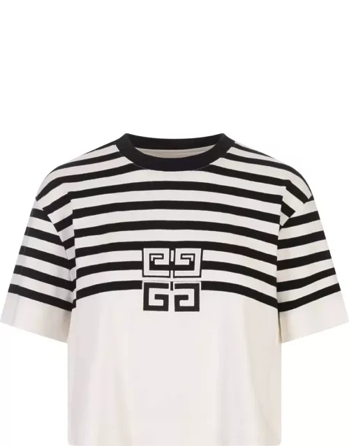 Givenchy Short Striped T-shirt With 4g Application