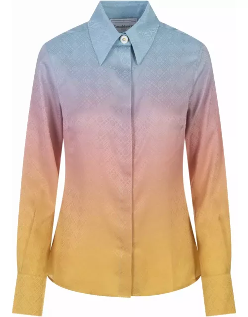 Casablanca Ping Pong Gradient Silk Shirt