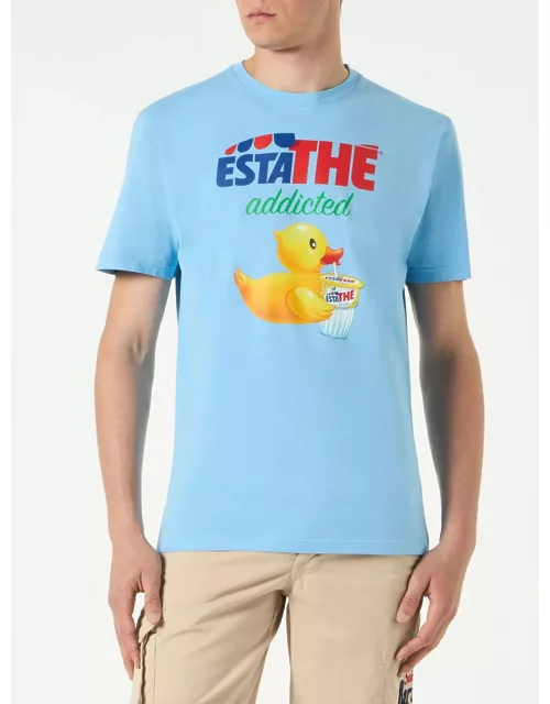 MC2 Saint Barth Man Cotton T-shirt With Ducky Estathé Print Estathe Special Edition