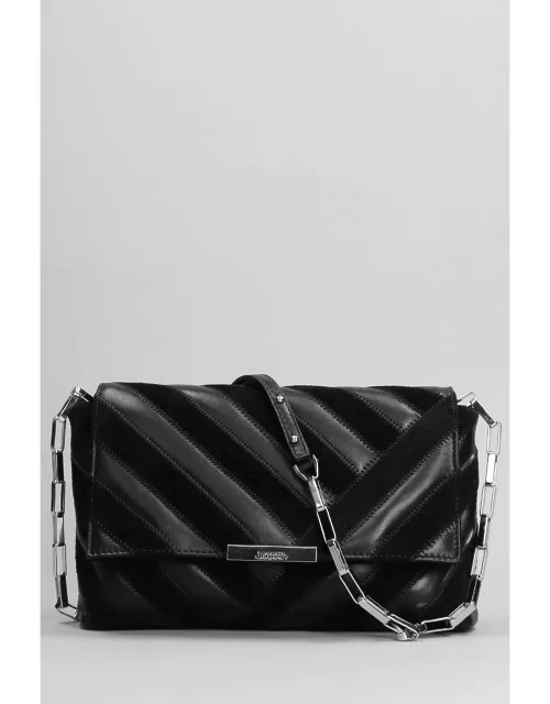 Isabel Marant Merine Shoulder Bag In Black Suede And Leather