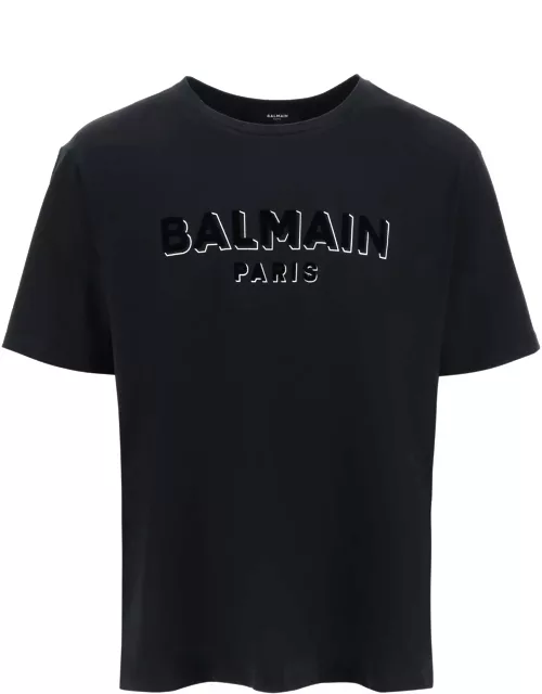 Balmain Flock & Foil Logo T-shirt