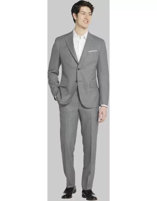 JoS. A. Bank Big & Tall Men's Reserve Collection Tailored Fit Stripe Suit , Light Grey, 48 Regular