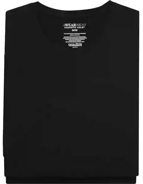 Awearness Kenneth Cole Men's Moisture-Wicking Crewneck Tee, 2-Pack Black