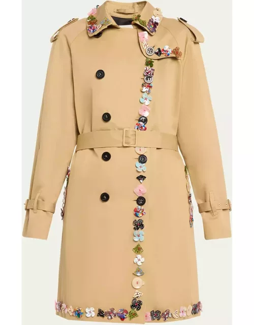 Button Town Belted Trench Coat