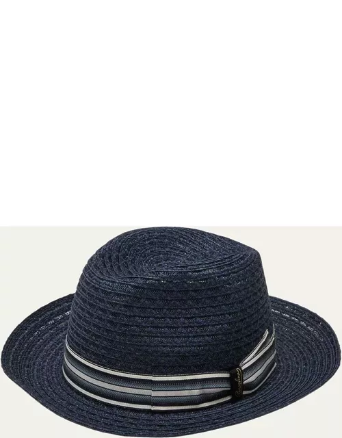 Men's Hemp-Cotton Woven Fedora Hat