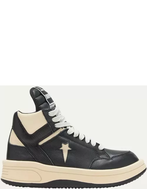 X DRKSHDW Bicolor Leather High-Top Sneaker