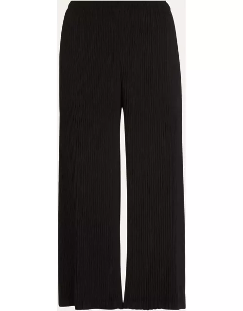 Hatching Pleated Wide Leg Pant